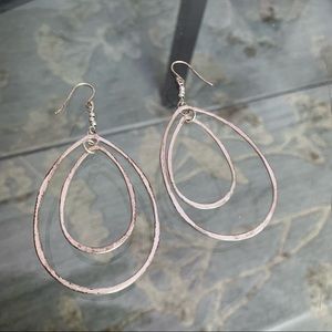 Tear drop hoop earrings